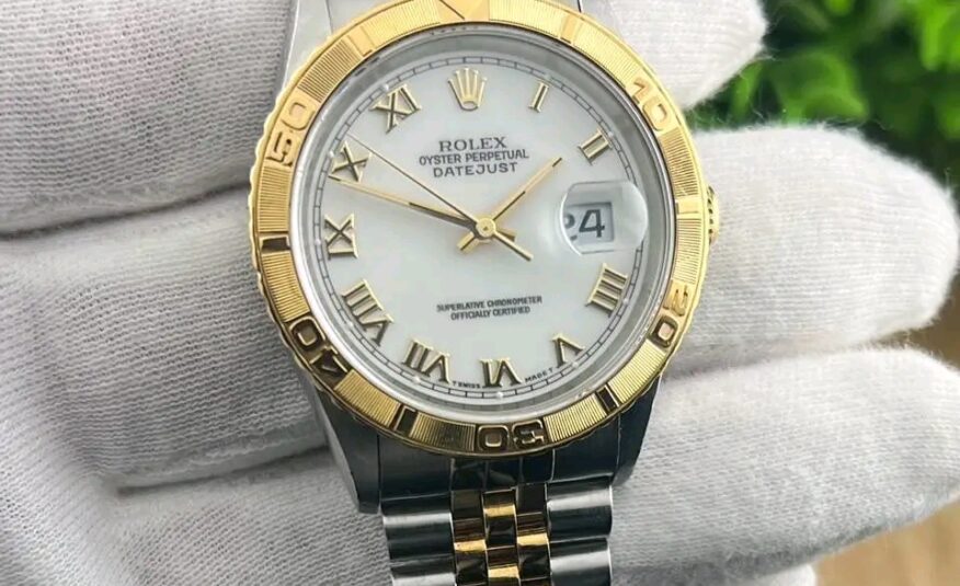 Rolex Datejust Two Tone 18k Yellow Gold “Thunderbird” White Roman Dial 16263 w/ Box & Papers!!