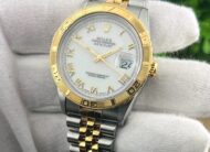 Rolex Datejust Two Tone 18k Yellow Gold “Thunderbird” White Roman Dial 16263 w/ Box & Papers!!