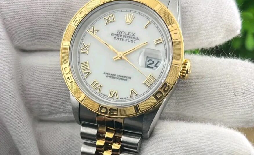 Rolex Datejust Two Tone 18k Yellow Gold “Thunderbird” White Roman Dial 16263 w/ Box & Papers!!