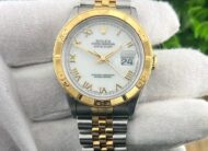 Rolex Datejust Two Tone 18k Yellow Gold “Thunderbird” White Roman Dial 16263 w/ Box & Papers!!