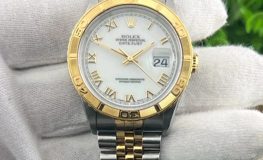 Rolex Datejust Two Tone 18k Yellow Gold “Thunderbird” White Roman Dial 16263 w/ Box & Papers!!