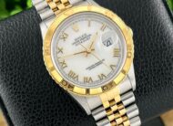 Rolex Datejust Two Tone 18k Yellow Gold “Thunderbird” White Roman Dial 16263 w/ Box & Papers!!