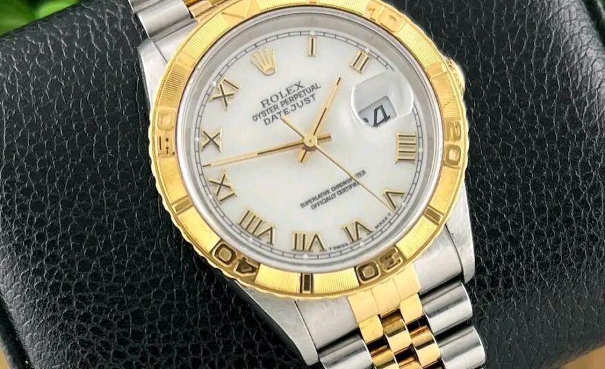 Rolex Datejust Two Tone 18k Yellow Gold “Thunderbird” White Roman Dial 16263 w/ Box & Papers!!