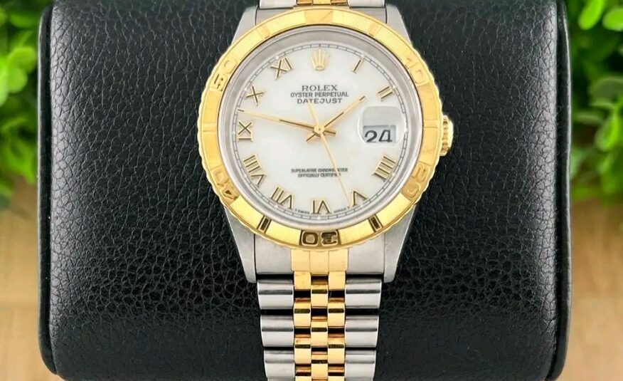 Rolex Datejust Two Tone 18k Yellow Gold “Thunderbird” White Roman Dial 16263 w/ Box & Papers!!