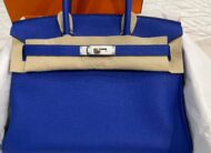 Brand new never worn Birkin 30 Togo Blue Royal palladium hardware