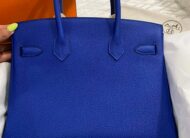 Brand new never worn Birkin 30 Togo Blue Royal palladium hardware