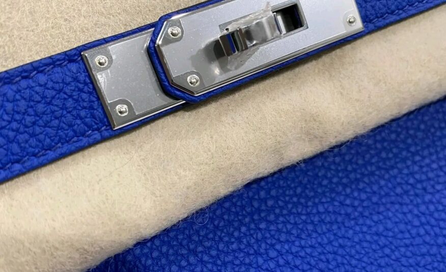 Brand new never worn Birkin 30 Togo Blue Royal palladium hardware