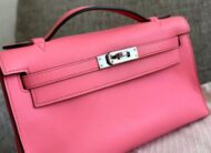 Excellent used Kelly Pochette Rose Azalee Swift PHW stamp Y – 2020