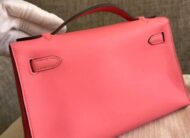 Excellent used Kelly Pochette Rose Azalee Swift PHW stamp Y – 2020