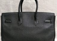 Birkin 35 B35 Noir Black Togo Leather PHW stamp H Square year 2004