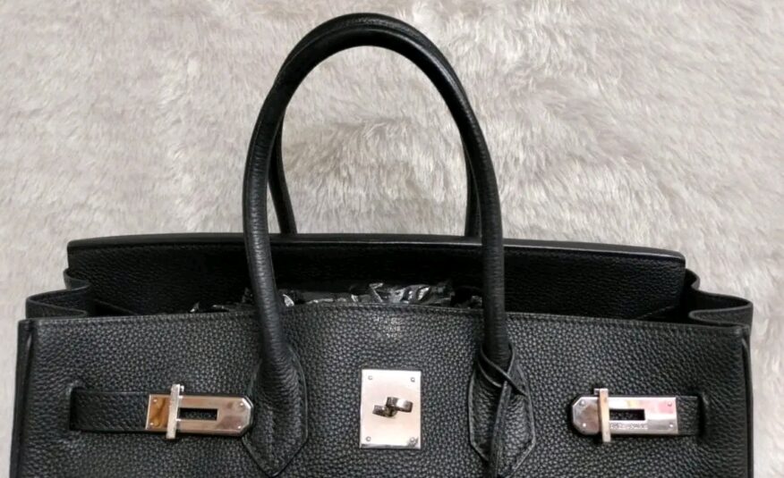 Birkin 35 B35 Noir Black Togo Leather PHW stamp H Square year 2004