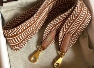 Sangle cavale canvas 50mm bag strap Gold / White & Gold Hardware GHW