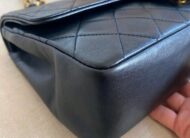 Medium/Large Black Classic Flap Lambskin Vintage 24k plated gold hardware