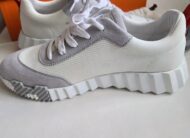 Hermes Bouncing Sneaker Velvet Goatskin/ Technical Canvas Color: Multicolor- Blanc